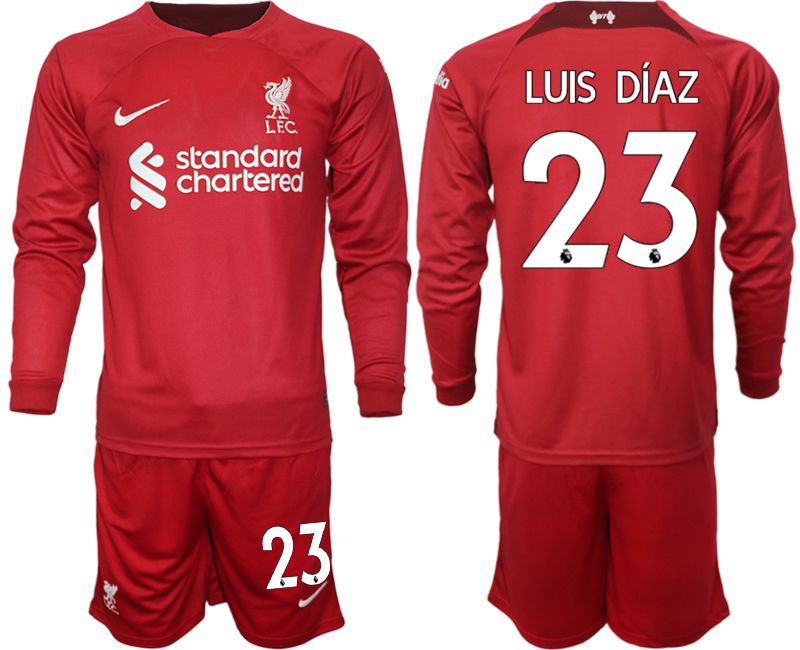 Men 2022-2023 Club Liverpool home long sleeves red #23 Soccer Jersey->liverpool jersey->Soccer Club Jersey